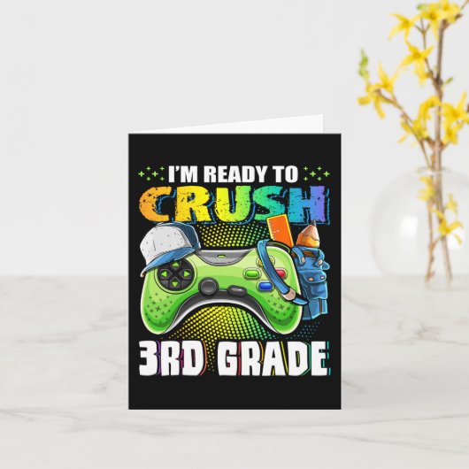 3年生の新学期ビデオをクラッシュする準備ができている カード (黄色い花)