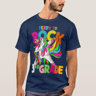 3年生の新学期daをロックする準備ができている子供 tシャツ