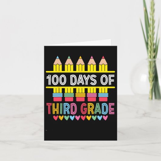 3年生の日100男の子の男の子Schoの100日 カード (正面)