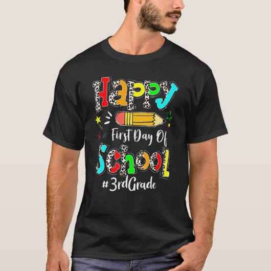 3年生の最初の日先生ボホヒョウ戻る Tシャツ (正面)