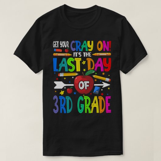 3年生の最終日にCrayを取得する Tシャツ (デザイン正面)