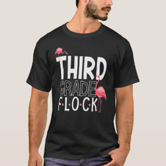 3年生の群れピンクフラミンゴ分隊先生キッドTh Tシャツ