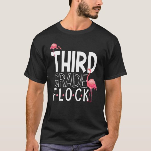 3年生の群れピンクフラミンゴ分隊先生キッドTh Tシャツ (正面)