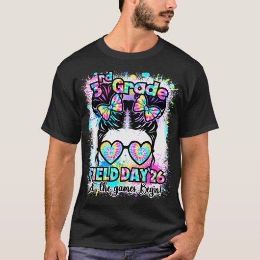 3年生の野外活動の日 2026 ゲーム開始 お団子ヘア Tシャツ (正面)