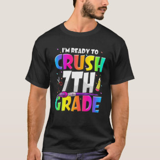3年生の7年生を学校に押し戻す準備おもしろいができている Tシャツ