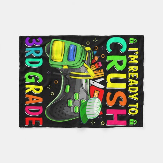 3年生のCkを学校のビデオGaに押し付ける準備ができている フリースブランケット (正面(横))