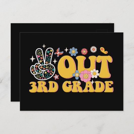 3年生のGroovy最後の日のピースアウト ポストカード (正面/裏面)