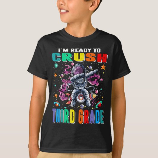 3年生のTシャツ宇宙飛行士を粉砕する準備ができている Tシャツ (正面)