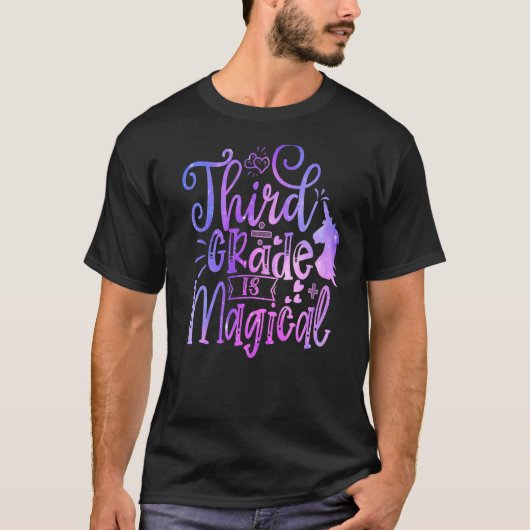 3年生は魔法ユニコーン新学期3日 Tシャツ (正面)