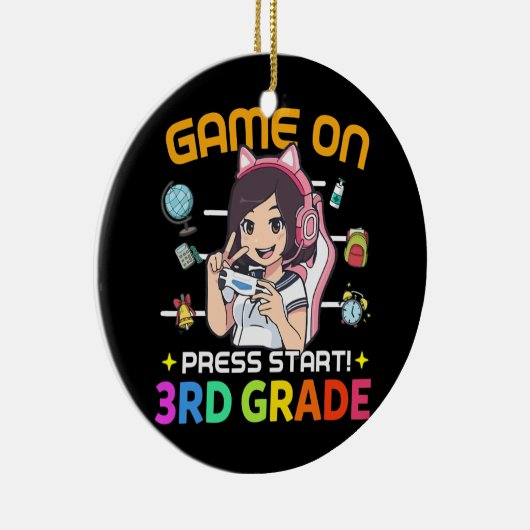 3年生まで平準化されたゲーム新学期ゲーマー セラミックオーナメント (右)
