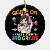 3年生まで平準化されたゲーム新学期ゲーマー セラミックオーナメント (正面)
