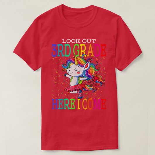 3年生を見てI Unicorn戻来るSch Tシャツ (デザイン正面)