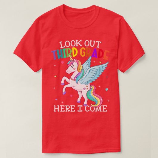 3年生を見てI Unicorn戻来るSch Tシャツ (デザイン正面)