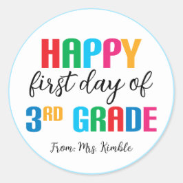 3年生カラフルの学校のシール ラウンドシール