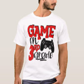 3年生ゲーマービデオゲーム1日学校レッド Tシャツ (正面)