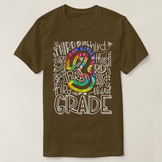 3年生タイポグラフィチームの子供先生戻る Tシャツ (デザイン正面)