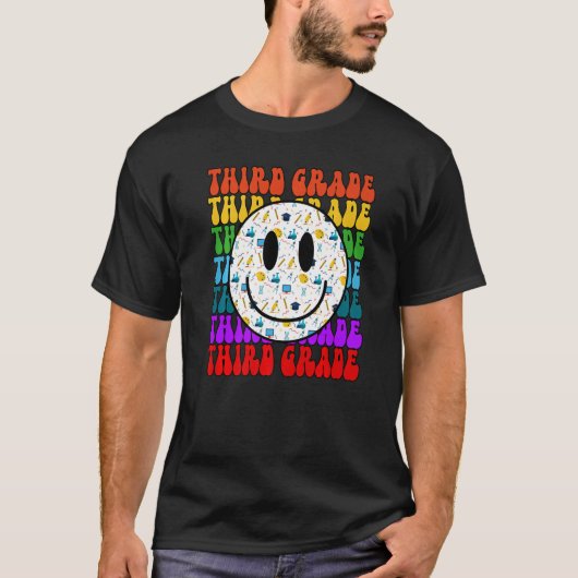 3年生ハッピー顔先生ハッピー顔生 Tシャツ (正面)