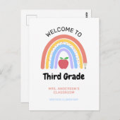 3年生パステルカラーレインボーへようこそ ポストカード (正面/裏面)
