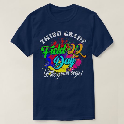 3年生フィールド日2022ゲームを開始する子供 Tシャツ (デザイン正面)