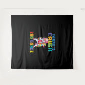 3年生ユニコーンTシャツをクラッシュする準備ができている タペストリー (正面(横))