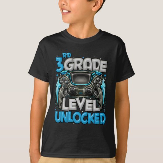 3年生レベルのロック解除されたゲーム3年生に戻るゲーム Tシャツ (正面)