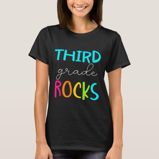 3年生ロックス チーム 小学校3年生の先生 Tシャツ (正面)