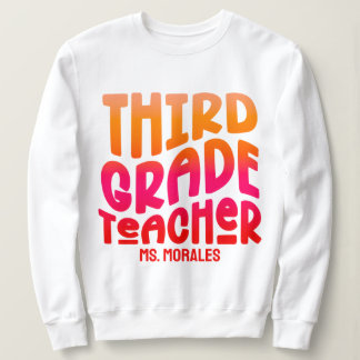 3年生先生オレンジグラデーション赤 スウェットシャツ