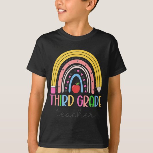 3年生先生ラブ教えレインボーバック Tシャツ (正面)