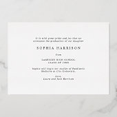 3年生写真卒業発表カード 箔招待状 (裏面)