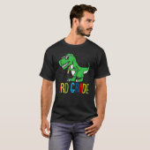 3年生新学期恐竜レックス学生茶 Tシャツ (正面フル)