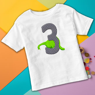 3年生緑恐竜2 トドラーTシャツ