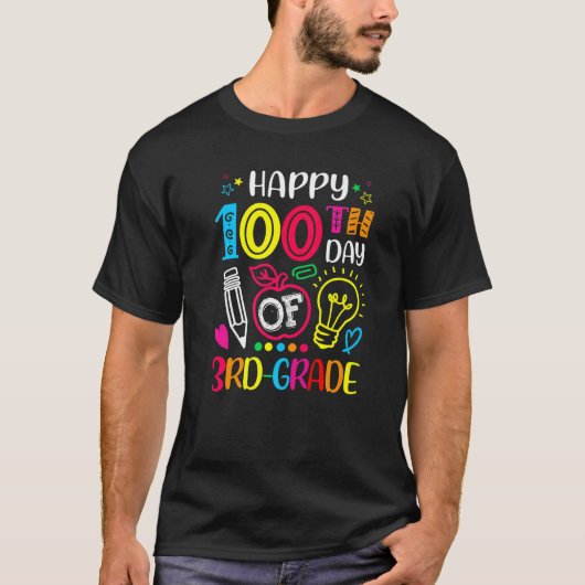 3年生100日目 学校の先生 Tシャツ (正面)
