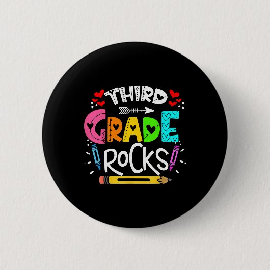 3年生 Rocks 3年生を楽しもう バックトゥスクール 缶バッジ (正面)