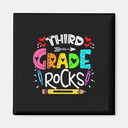 3年生 Rocks 3年生 ロック クールな学校 マグネット (正面)
