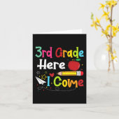 3年生I先生来新学期少年 カード (黄色い花)