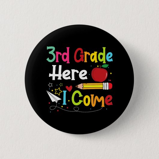 3年生I先生来新学期少年 缶バッジ (正面)