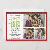 3年目は魅力3家族の写真クリスマス シーズンカード (正面)