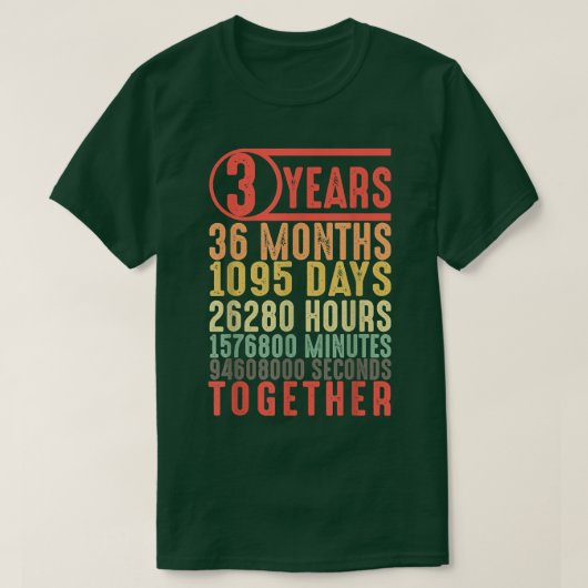3年連続3周年記念結婚した会 Tシャツ (デザイン正面)