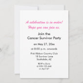 3年間の乳がん遺族パーティの招待状 招待状 (裏面)