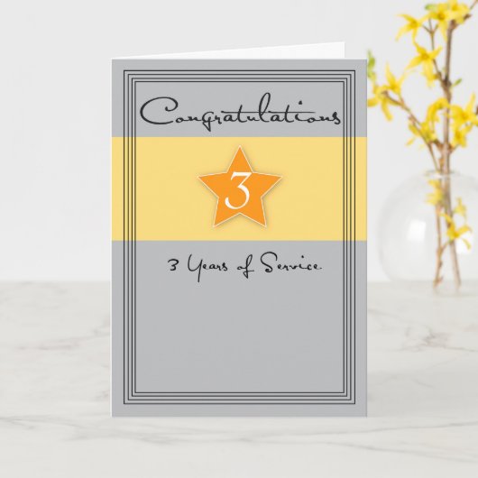 3年間の従業員記念日、Service Star カード (黄色い花)