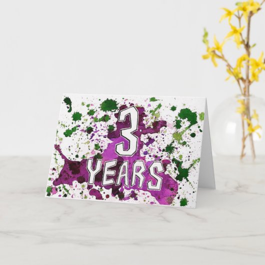 3年間の清掃誕生日/記念日カード カード (黄色い花)