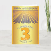 3年間の節酒記念日 | ゴールデンレイ12ステップ カード (正面)