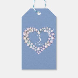 3年 結晶記念日 ハート ライトブルー ギフトタグ