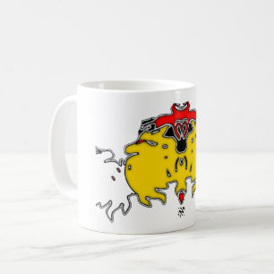 3幽霊たち吹ズ(黄色) コーヒーマグカップ