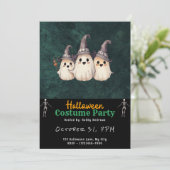 3幽霊魔女の帽子ブラックハロウィーン 招待状 (スタンド正面)