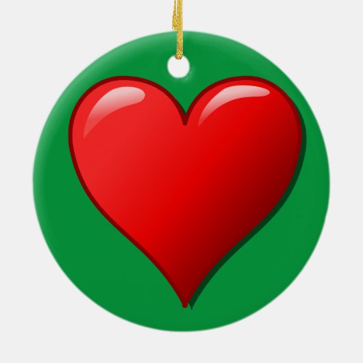 3度目のクリスマスと2019年のかわいい赤いハート セラミックオーナメント (裏面)