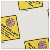 3後を追Wの時計の衣服マスク手洗いサイン ファブリック (クローズアップ)