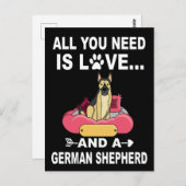 3必要なのは愛とドイツの羊飼い ポストカード (正面/裏面)