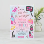 3恋しく思歳の女の子3歳の誕生日の招待 招待状 (スタンド正面)