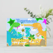 3恐竜の誕生日パーティーの招待状 招待状 (スタンド正面)
